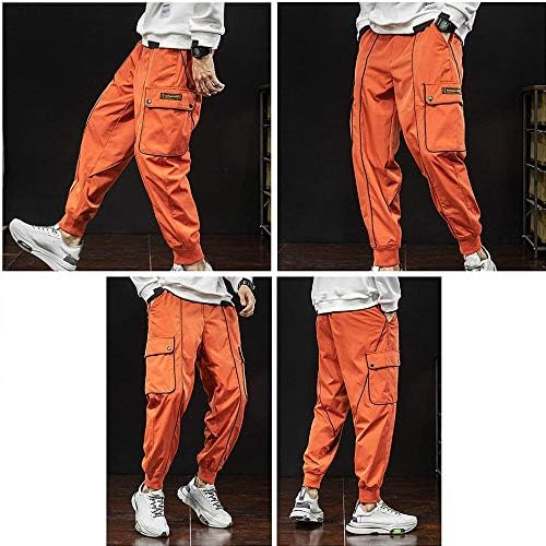 Xyxiongmao streetwear moda de hip hop calças de joggers para homens calças casuais soltas com vários bolsos esportivos