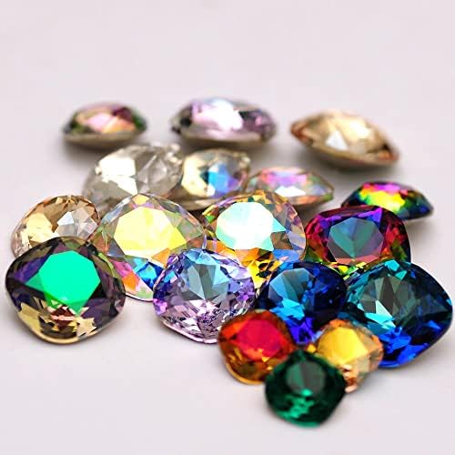 Amarcking 6mm 10pccscushion Crystal Glitter Glitter Rhinestones Crafts Design Gems Redments/Nail Art Decorações