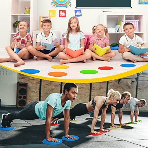 Jexine 36 PCs Non Slip Poly Spot Markers Vinil Agility Plots Poly Plots para Pisos de ginástica Pontos multicolorosos Circular