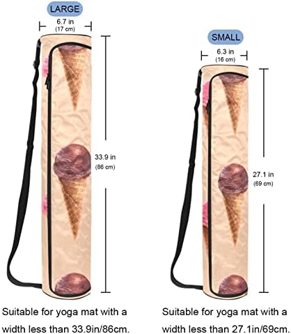 Saco de tapete de ioga ratgdn, sorvete aquarela Exercício de ioga transportadora de tape