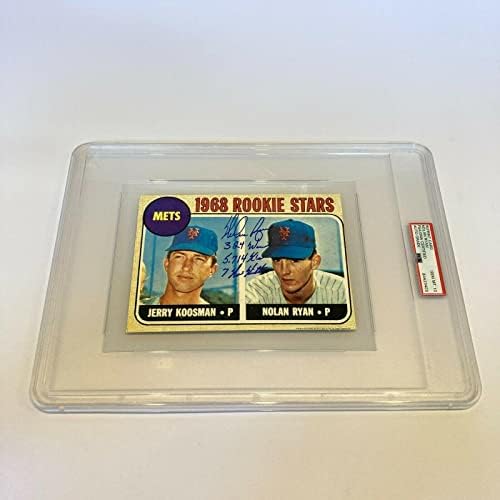 Nolan Ryan assinou fortemente inscrito Jumbo 1968 TOPPS RC RP PSA DNA GEM GEM MING 10 - Baseball Slabbed cartões autografados