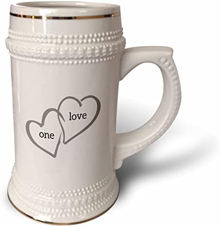 Imagem 3drose de dois corações se abraçando com um texto um amor - 22oz de caneca de Stein