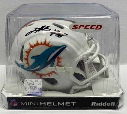 Miami Dolphins Jevon Holland assinou mini capacete branco JSA COA - Mini capacetes da faculdade autografados