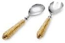 Julia Knight Florentine Salad Serviing Set, ouro, amarelo