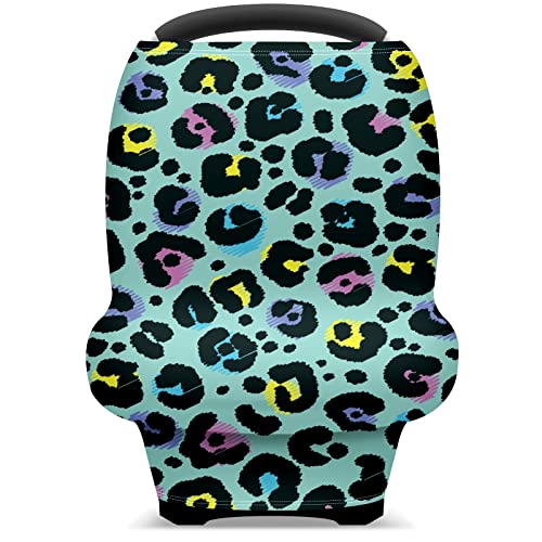 Tampa de assento de carro para bebês colorido abstrato manchas de animais cobertura de enfermagem capa de carrinho de cachecol de