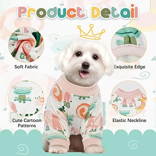 Pijama de cachorro lemepet, PJs de cachorro para cães médios pequenos, macacão de algodão, macacão, capa de derramamento