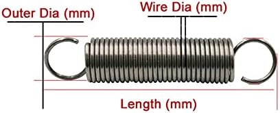 Ambayz Metal Tension Splacement 1PCS Extensão SP65mn Material de aço Extensão Diâmetro Spwire 4,0 mm Diâmetro externo 28mm Comprimento