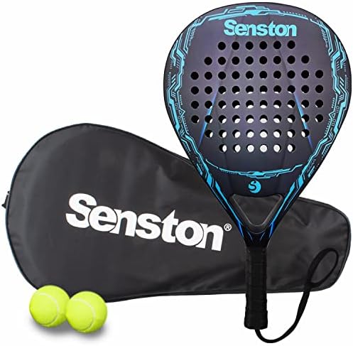 Senston Paddle Tennis Racket Carbon Fiber Surface com EVA Memory Flex -Foam Core - Padel Racket com bolsa de transporte