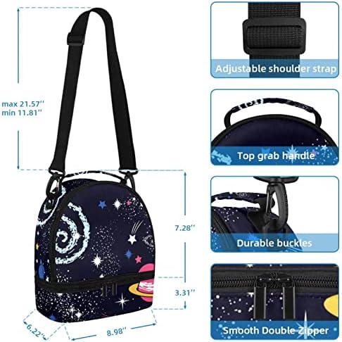 Guerrotkr lancheira mulher, lancheira para homens, lancheira feminina, padrão de nave espacial do Universo Galaxy Planet