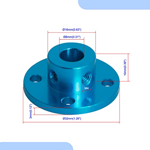 ACUPO DE ACUPLO DE FLANGE RÍCIDO DE AOPIN Eixo de acoplador interno de 8 mm para impressora 3D, conector de acoplador