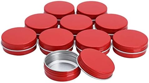 1 oz/30 ml de jarra de lata de alumínio vermelho com tampa de parafuso 10 pacote de metal latas de latas de latas de alumínio