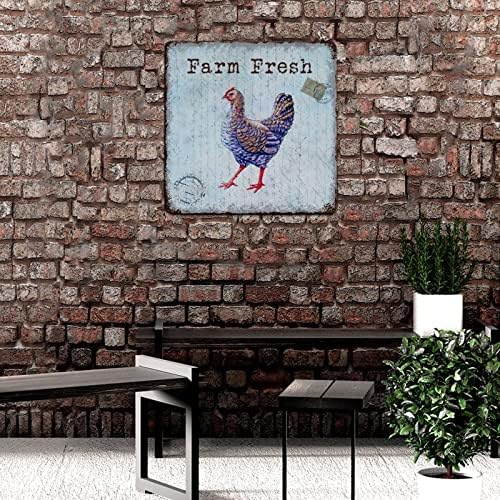 Alioyoit vintage sinal retro metal ovos frescos Frango e galos Sinais decorativos Placa de placa de metal estético Placa