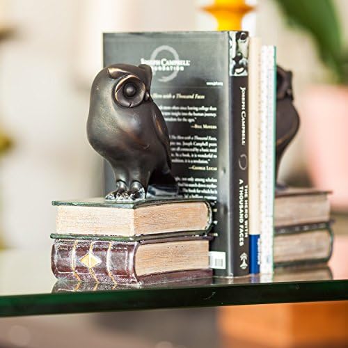 Danya B. Owl Bookends Livros Decorativa Decoração de estante de livros rústicos - Owls Bookend Set para livros pesados