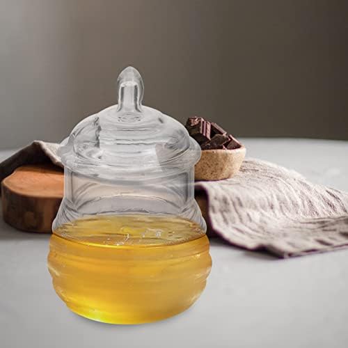 Dispensador de xarope de frascos de pedreiro Cabilock Pote de mel com Dipper Conjunto: Jarra de mel reutilizável