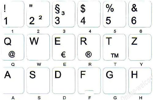 Online-Welcome Alemão Backgroubd não transparente etiquetas de informática para teclados