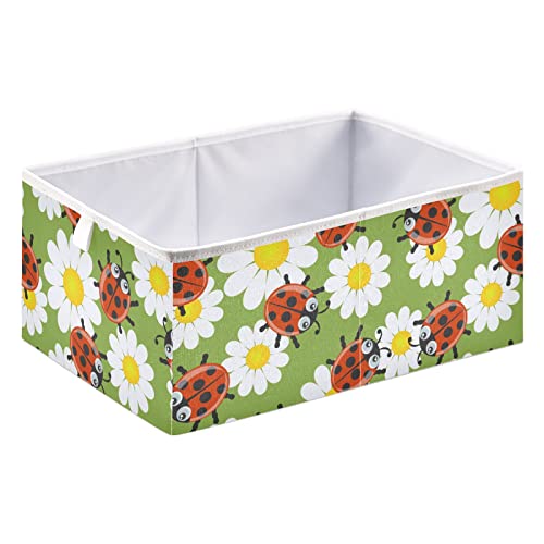 Ladybirds Flores Cubo Bin Bin Bins dobrável Cesta de brinquedos à prova d'água para caixas de organizador de cubos para