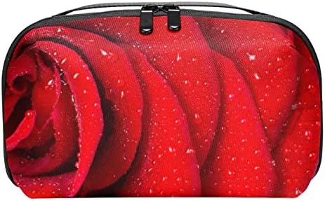 Bolsa de maquiagem Rose Red Red para bolsa portátil de viagens portátil para saco de beleza para as mulheres para mulheres
