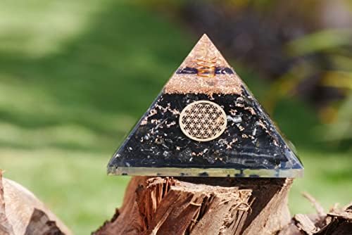 Crystal Pyramid Black Tourmaline Flower of Life Pirâmides-Yoga Meditação Pirâmide Positiva Gerador de Energia-Espiritual Balance