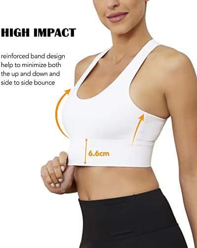 Aoliks Sports Bras for Women - Suporte de alto apoio Impact Strappy Criss -Cross Brow Bra acolchoado para executar o treino de ioga