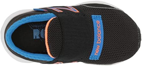 Balanço do New Balance Boy ROAV V1 Bungee Running Shoe, preto/azul sereno/laranja vibrante, 7 criança