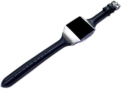 Banda colorida preta compatível com Fitbit Ionic Smart Watch Slim elegante pulseira de couro macio com adaptadores de liberação rápida