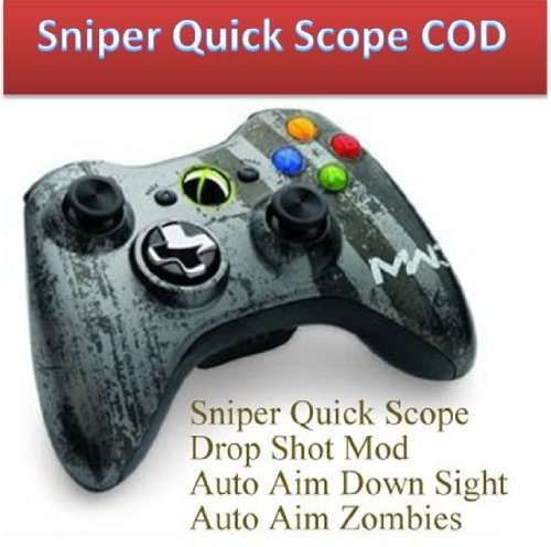 Sniper Quick Scope Mod 17 Modo MW3 Xbox 360 Modded Rapid Fire Controller com LED vermelho