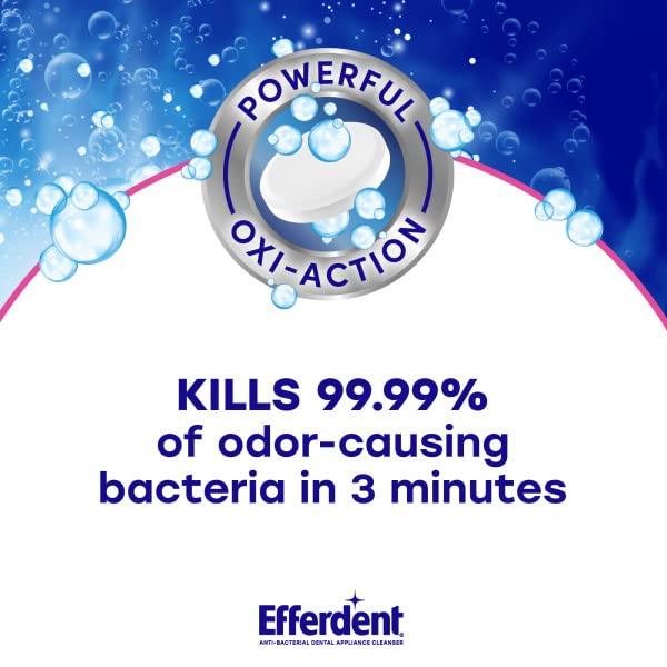 Tablets de limpeza de retentores efertos, comprimidos de limpeza de dentadura para aparelhos dentários, limpo completo, 126 contagem,