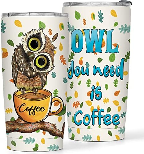 Presentes de Owl Flyweightz para Mulheres - Coffee de 20oz Owl Coffee para amantes de coruja - Presentes de aniversário engraçados