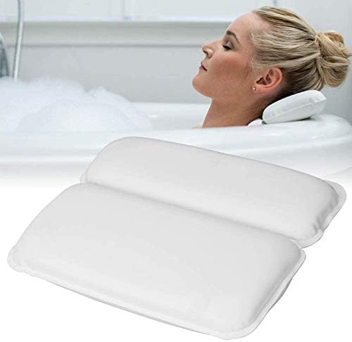 Travesseiro de banho lhh, almofada de banheira confortável com copos de sucção não deslizantes para apoio de cabeça