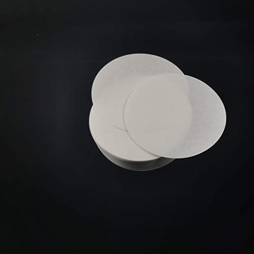 Química de papel de filtro qualitativo Heywin, diâmetro de círculos de papel de filtro de 110 mm, velocidade média, usada