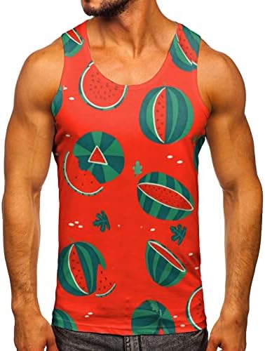 Tanques de verão zddo blusas para homens atléticos havaianos impressão de árvore fruta slim fit
