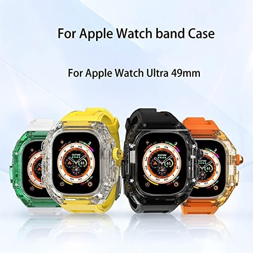 Ankang para Apple Watch Ultra 49mm Banda Caso Series 8 7 6 5 4 Se Braça Banda Strap Watch Band Band Duty Duty Mod Kit Tampa Protetora