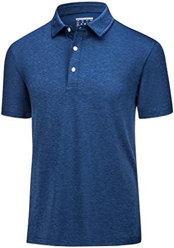 Polo de manga curta masculina de Magcomsen, camisas de golfe para homens de 3-Button Wicking, camiseta atlética de colarinho casual