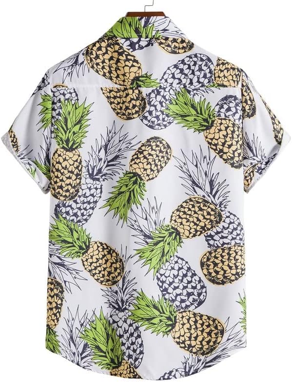 Camisetas da moda masculina de tamanho grande de camisa de praia havaiana
