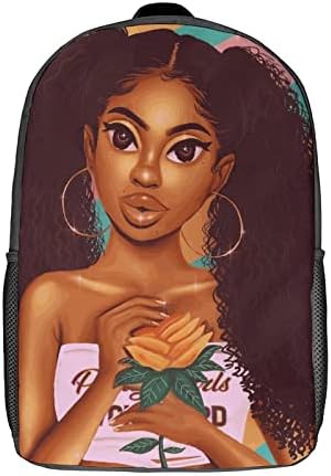 FD55 African Girl 3D Print Backpack Laptop Bookbag Bag Unisex para fãs de jogos para adultos presentes para mochila 17
