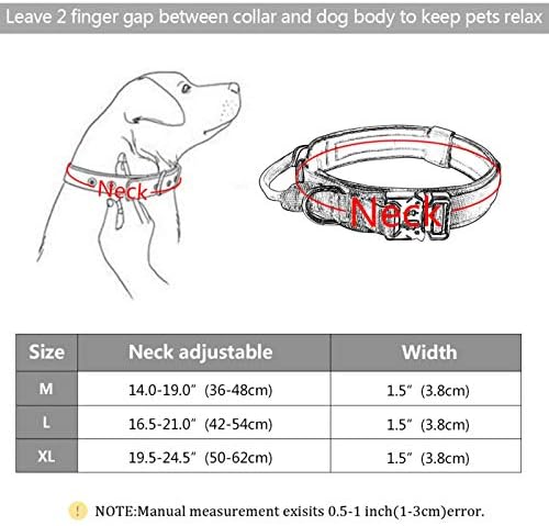 Ukkd Durable Dog-Collar Nylon Ajustável Cola Militar de cães da colar
