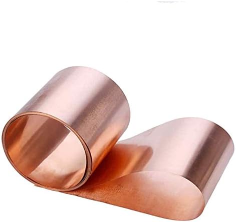 Folha de cobre Huilun Brass 99,9% Folha de folha de metal de cobre pura 0. 05x100x1000mm para artesanato aeroespacial, 0,05