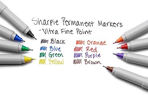 Sharpie 37600pp Ultra Fine Point Permanente Marcadores, cores clássicas, 8 contagem por pacote, 24 marcadores no total; A tinta