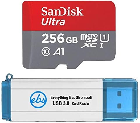 Sandisk 256GB SDXC Micro Ultra Memory Card funciona com o pacote Samsung Galaxy S10, S10+, S10E Classe 10 com tudo, exceto o