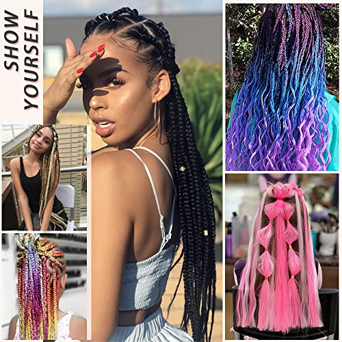 Afnote ombre Braiding Blue Hair Pré -Extensão de Cabelo Estabelecido 26 polegadas 6 Pacotes Remelhando Extensões de