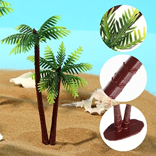 Besportble 5 PCs Coco artificial Árvore - plantas para tanques de peixes, palmeiras falsas de palmeiras aquário Tanque de peixes Micro