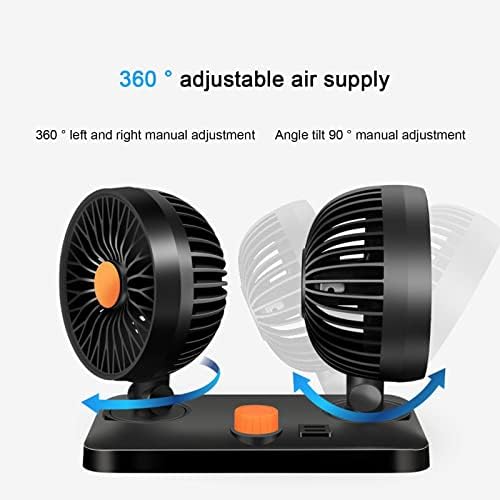 s8ykr3 fã de carro com 6 lâminas de ventilador de ventilador 2 velocidades de ar resfriado a ar circulatormulti-ângulo rotação