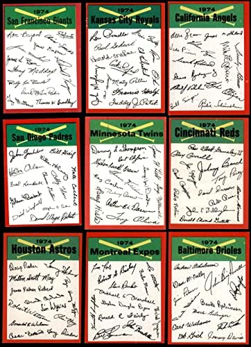 1974 Topps Red Team Checklist Set Complete Ex/Mt