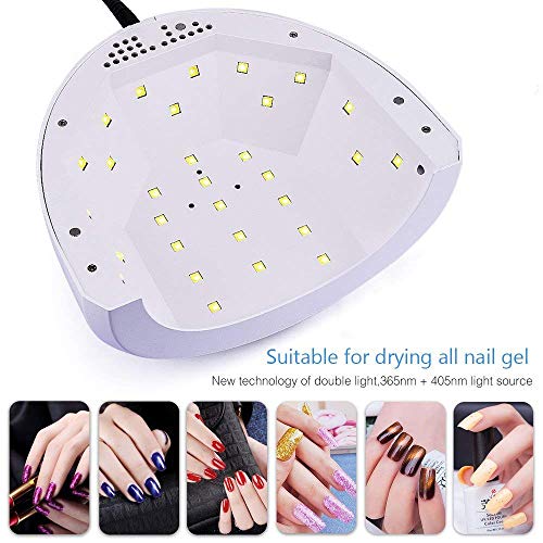 Vishine LED UV Gel Achin Set - Luz de cura de unhas de 48w com 6 PCs, com base em gel com base em Manicure Ferramentas de Manicure