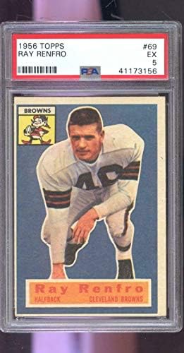 1956 Topps 69 Ray Renfro Cleveland Browns PSA 5 Cartão de futebol classificado NFL - Cartões de futebol não assinados