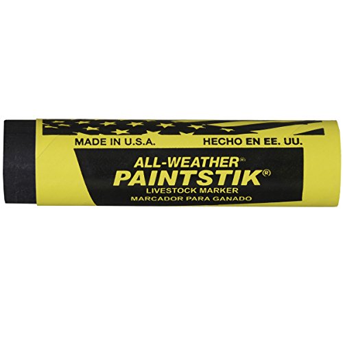 Marcador de gado Paintstik para qualquer clima, 1 diâmetro x 4 de comprimento, preto