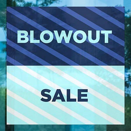 CGSignLab | Janela Blowout Sale -Stripes Blue se apega | 16 x16