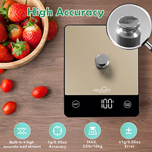 JOYHILL 22 lb Escala de alimentos, oncas de alimentos e gramas em escala de cozinha digital Escala de peso de aço inoxidável com tela