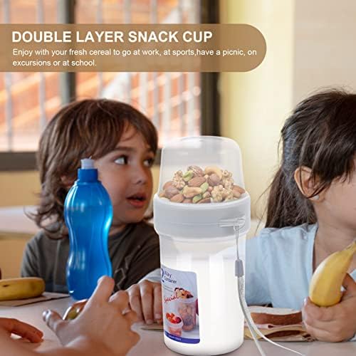 Patkaw Breakfast on the Go Cups Transparente Oatmeal Cup de Dupa Camada Com Recipiente de Alimentos Tomar e Vá iogurte Copo com Topping para Cozinha de Cozinha em casa