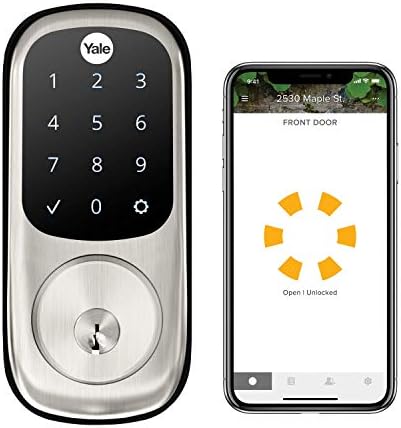 YALE Garantido Lock - Crega de toque Wi -Fi Lock Smart - Cetim Nickel & Edge Keowee Alaver em níquel de cetim - Passagem